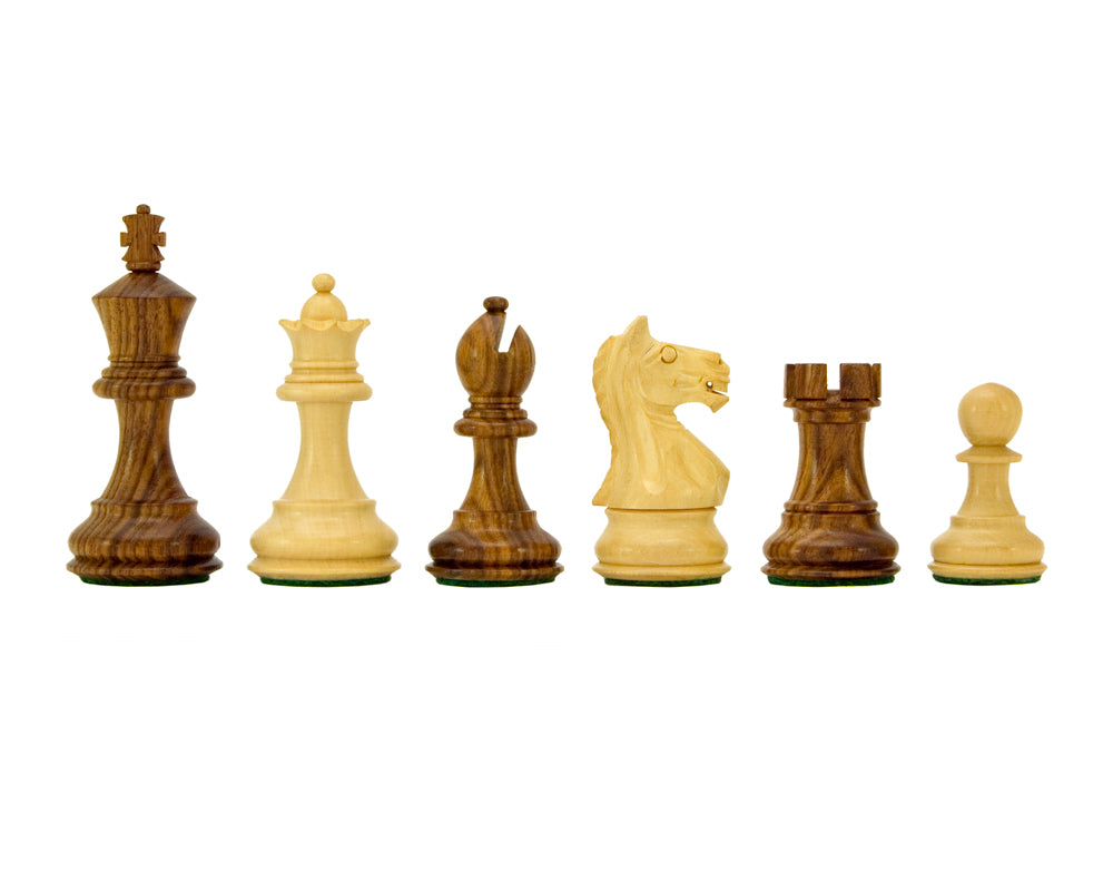 Fierce Knight SO Staunton Chessmen 7.6cm Including Dark Wood Case
