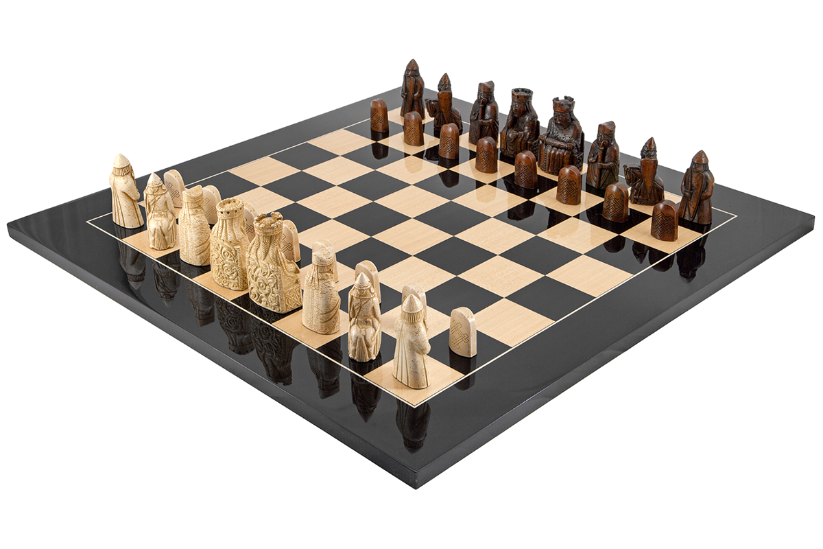 The Isle Of Lewis Black Gloss Chess Set