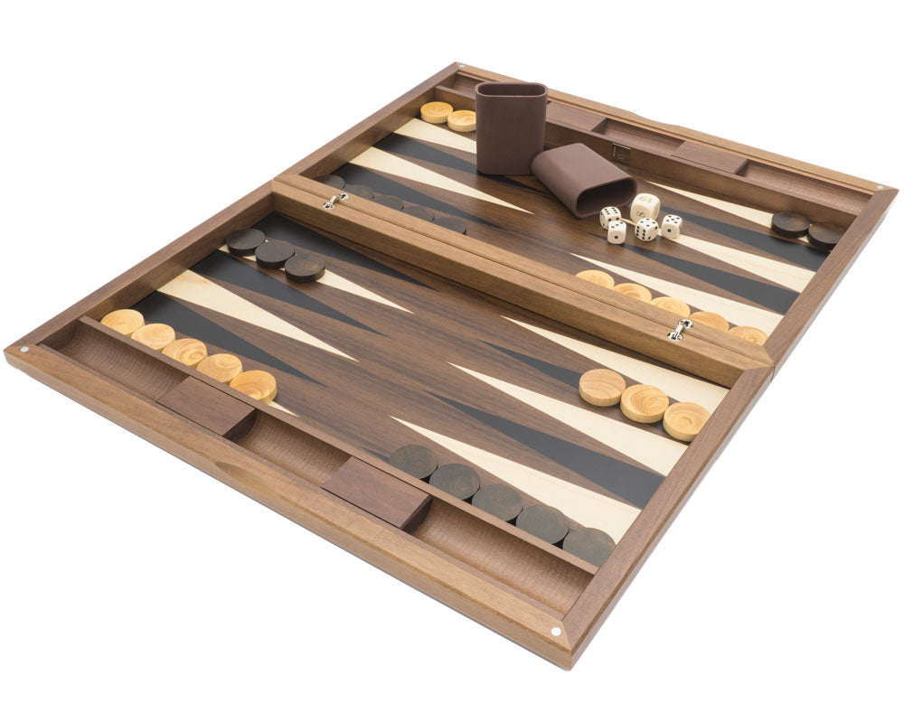 Dal Negro London Walnut and Tulipwood Backgammon