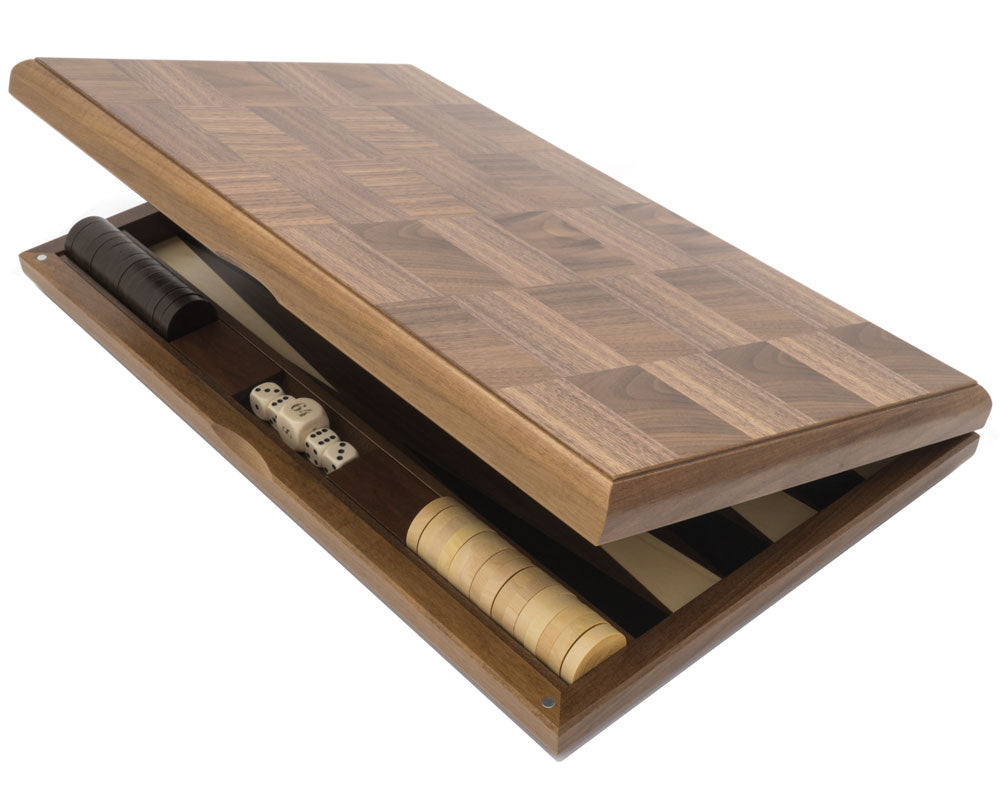 Dal Negro London Walnut and Tulipwood Backgammon