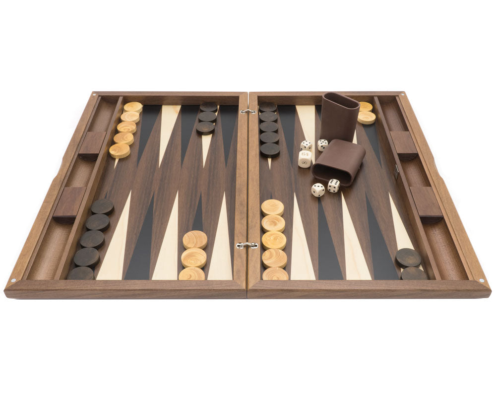 Dal Negro London Walnut and Tulipwood Backgammon