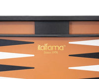 Italfama Folding Leatherette Backgammon Set in Black and Beige
