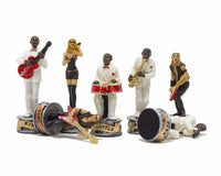 The Jazz Band Vs Rock Stars Hand-Painted Themed Chess Pieces by Italfama