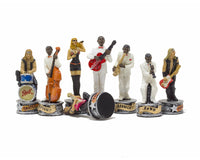 The Jazz Band Vs Rock Stars Hand-Painted Themed Chess Pieces by Italfama