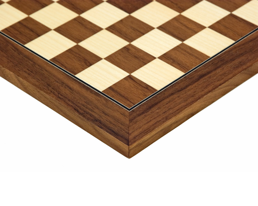 35cm Walnut and Maple Deluxe Chessboard