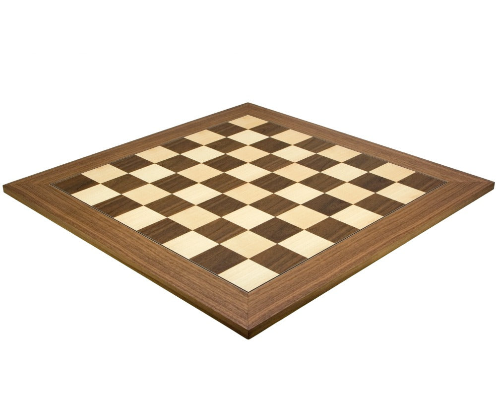 23.6 Inch Walnut and Maple Deluxe Chess Board by Rechapados Ferrer, Spain - High Quality Veneered Construction, Ideal for 4 Inch King