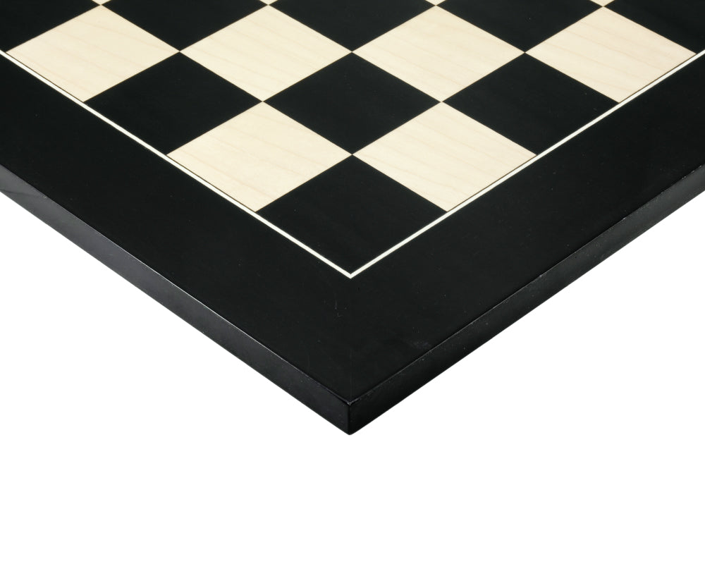 55cm Gloss Black Anegre and Maple Deluxe Chessboard
