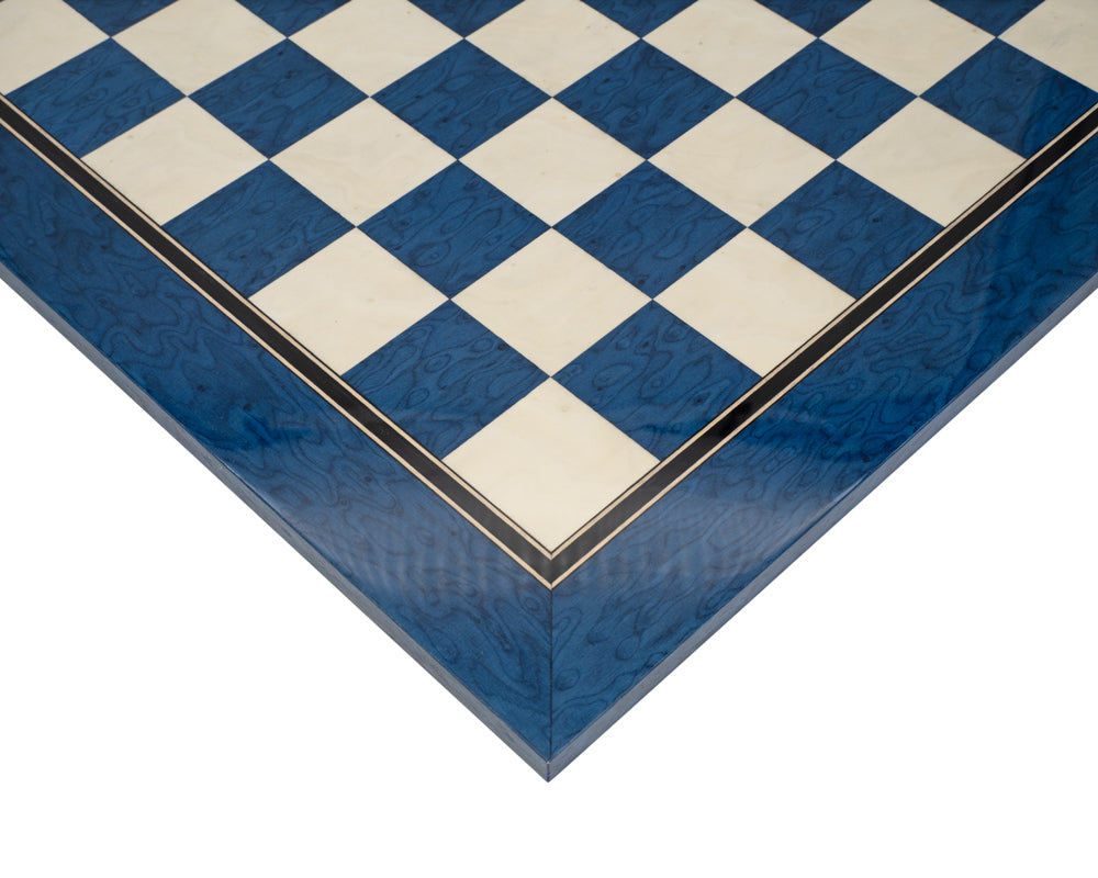 50cm Lacquered Blue Erable and Maple Deluxe Chessboard