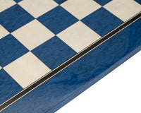 50cm Lacquered Blue Erable and Maple Deluxe Chessboard
