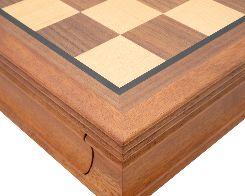 50cm Mahogany Framed Chess Cabinet with Drawer