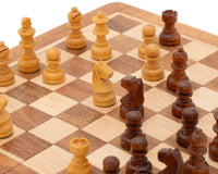 مجموعة شطرنج فاخرة قابلة للطي من الخشب الصلب مقاس 19 سم - مغناطيسية