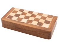 Deluxe Hardwood Folding Travel 25cm Magnetic Chess Set