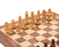 Deluxe Hardwood Folding Travel 25cm Magnetic Chess Set