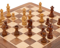 Deluxe Hardwood Folding Travel 25cm Magnetic Chess Set
