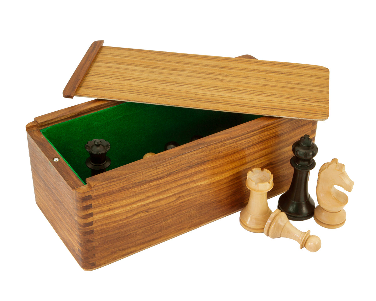 28cm Sheesham Chess Piece Box with Sliding Lid