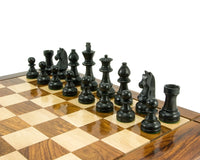 Down Head Knight Ebonised Staunton Chess Pieces - 8.3cm