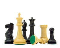 Victoria Series Ebonised Boxwood Chessmen 3.75-Inch, Weighted & Felted Chess Pieces on Display, Ideal for 20-Inch Boards, Christmas Best Seller