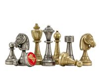 Finnesburg Series Brass & Nickel Chess Pieces - 7.6cm