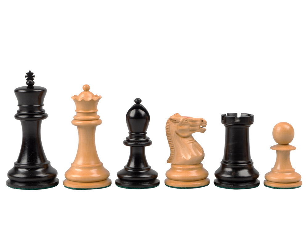 Reproduction Staunton Ebony Chessmen 1890 Model 9cm