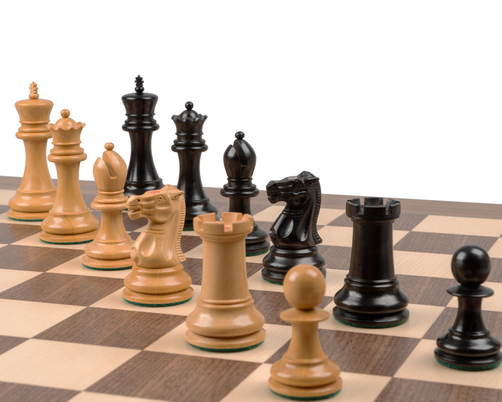 Reproduction Staunton Ebony Chessmen 1890 Model 9cm