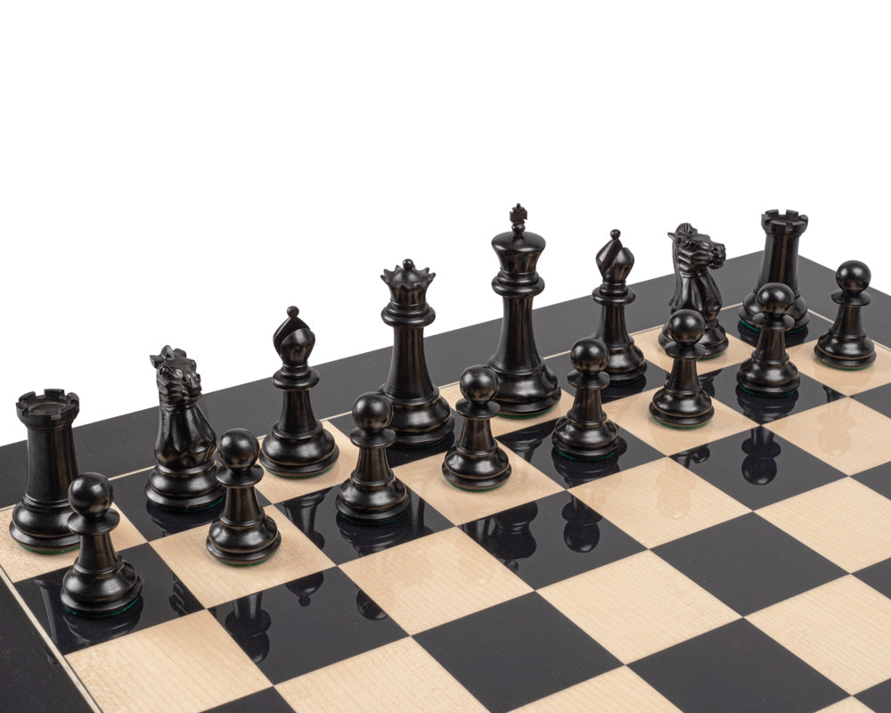 Reproduction Staunton Ebony Chessmen 1849 Model 10cm