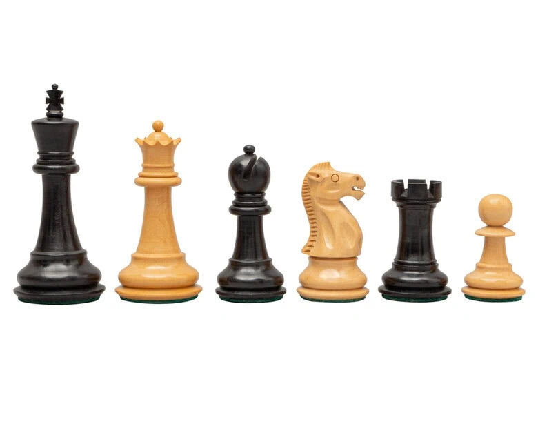 1972 Reproduction Staunton Ebony Chess Pieces - 8.9cm