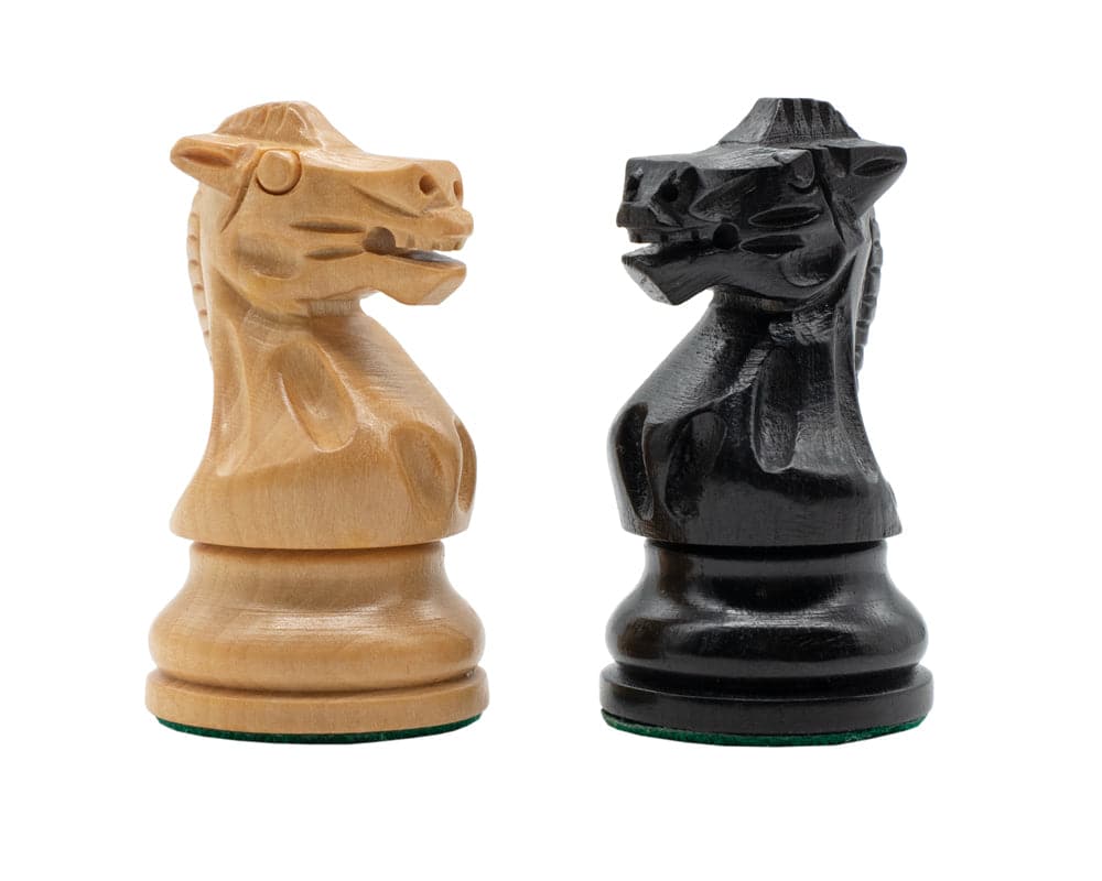 The Coronation Luxury Ebony Miniature Chess Men - Light and Dark Knight Pieces