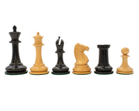Harrwitz Series Ebonised Chess Pieces - 8.9cm