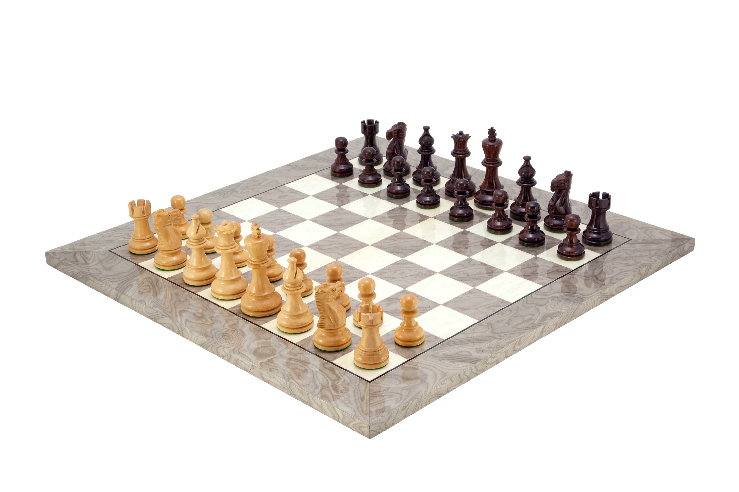 Atlantic Rosewood & Ash Burl Chess Set