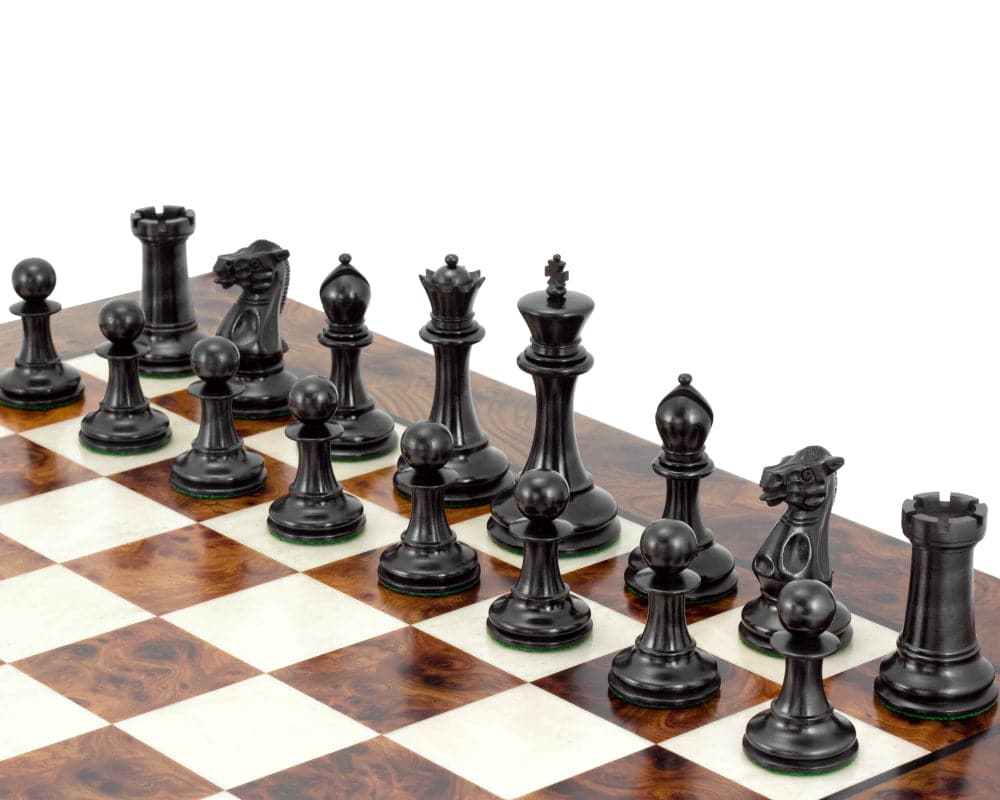 Old English Elite Ebony and Briar Luxury Chess Set (Hover Image)