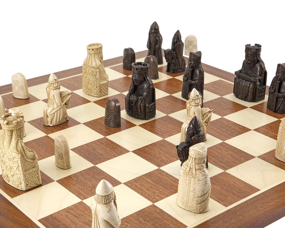 The Isle Of Lewis Large Mahogany Chess Set (Hover Image)