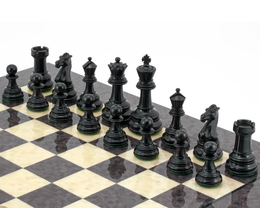 Cheltenham Ebony and Grey Briarwood Chess Set (Hover Image)