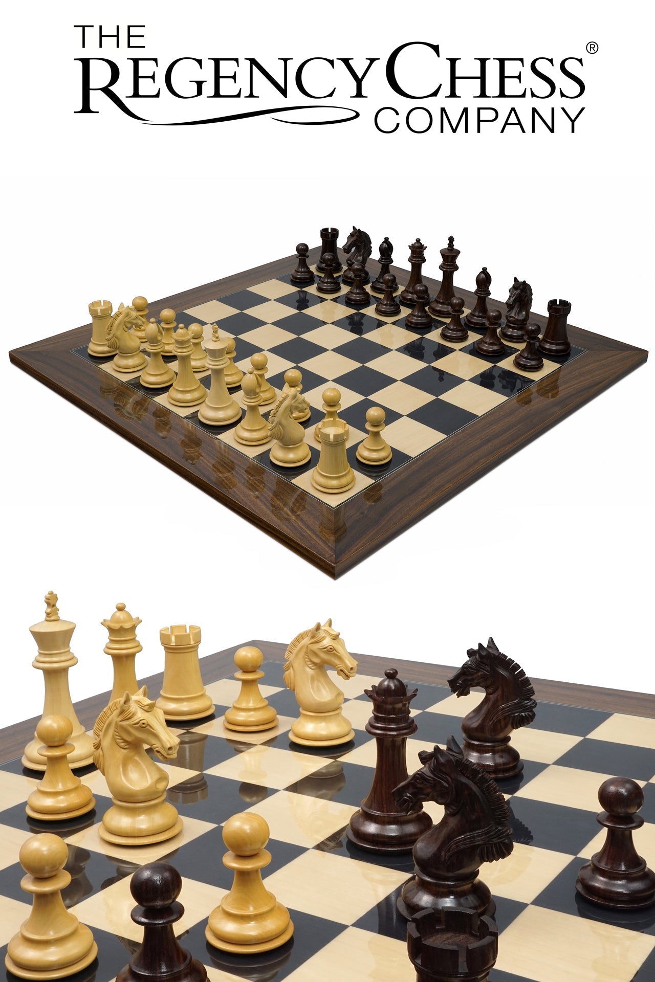 The Stretford Knight Luxury Rosewood Chess Set