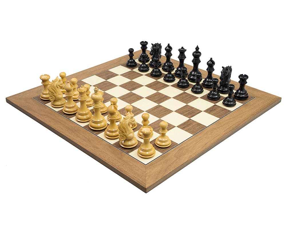 The Cavalry Ebony & Walnut Luxury Chess Set