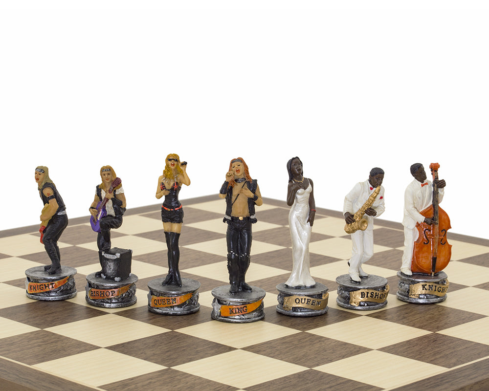 The Jazz Band Vs Rock Stars Hand painted themed Chess set by Italfama (Hover Image)