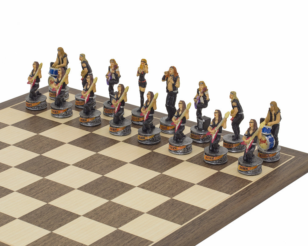 The Jazz Band Vs Rock Stars Hand painted themed Chess set by Italfama