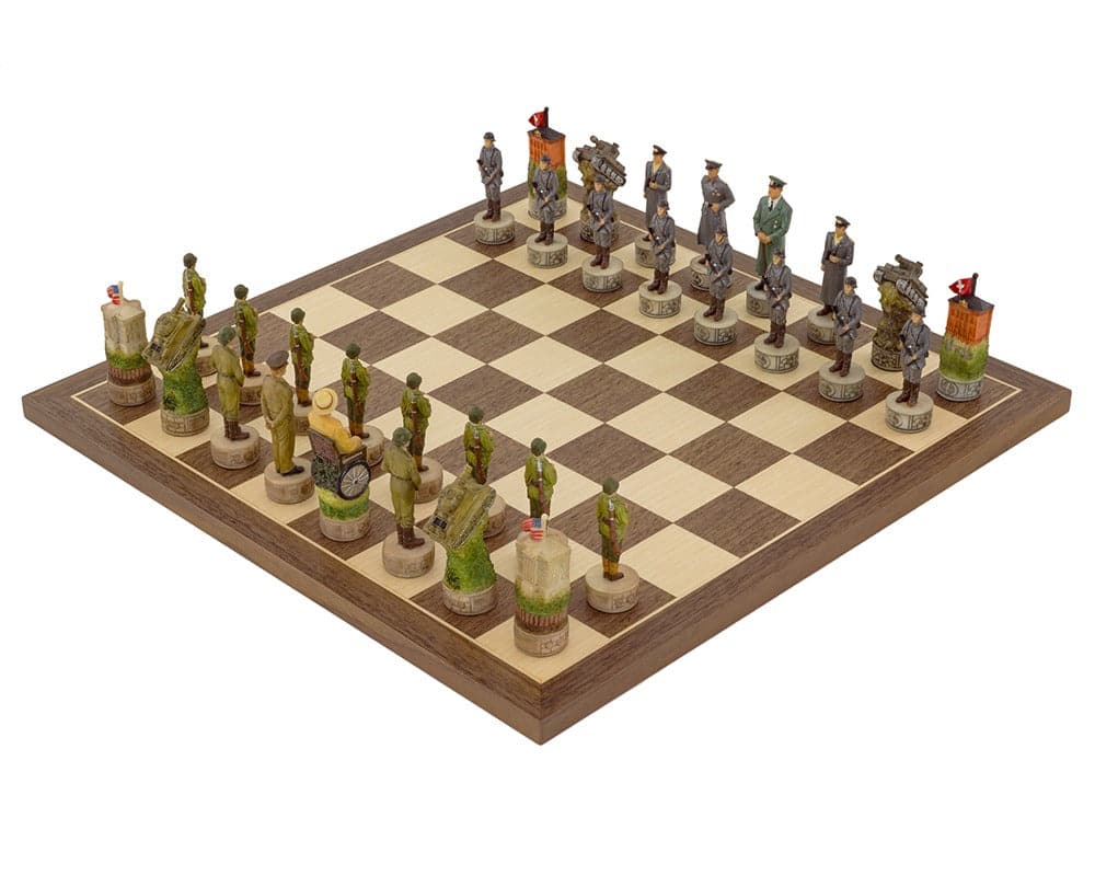 The Hitler Vs Roosevelt WWII Hand Painted Chess Set