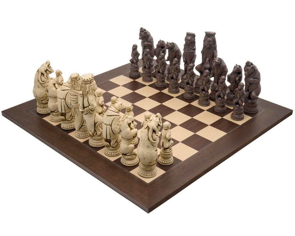 The Berkeley Chess Reynard the Fox Russet and Palisander Grand Chess Set