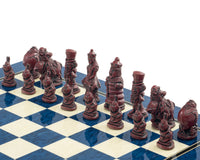 The Berkeley Chess Alice in Wonderland Cardinal Blue Chess Set