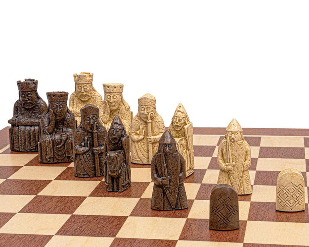 The Regency Isle of Lewis and Mahogany Chess Set mid sized (Hover Image)