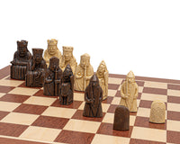 The Regency Isle of Lewis and Mahogany Mid-Sized Chess Set