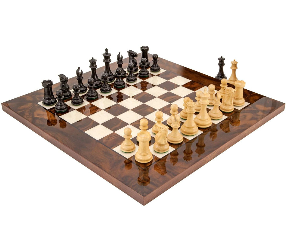 The Highclere Ebony and Dark Walnut Luxury Chess Set