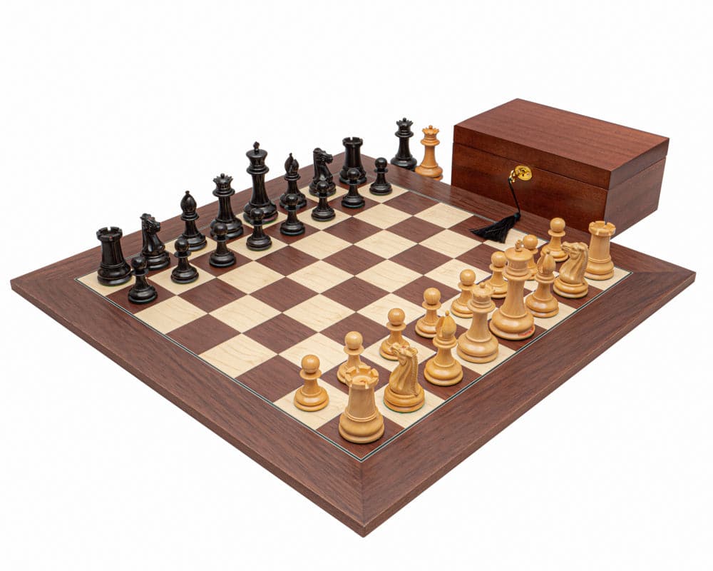 The 1849 Original Staunton Ebony and Palisander Luxury Chess Set with Cabinet