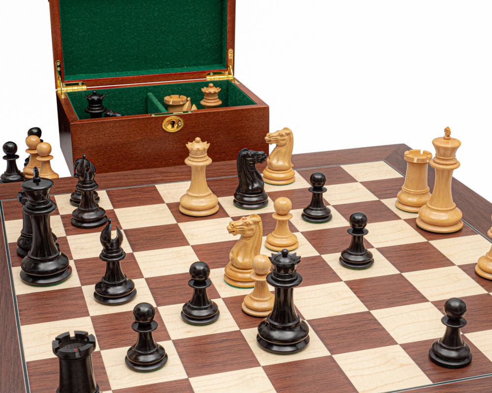 The 1849 Original Staunton Ebony and Palisander Luxury Chess Set with Cabinet (Hover Image)