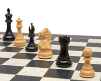 The Fierce Knight Black and Maple Chess Set with beautifully crafted, weighted, and felted chess pieces on a deluxe board from Spain.