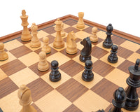 The Down Head Black and Mahogany Chess Set with Cabinet
