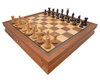 The Sovereign Ebony and Mahogany Luxury Chess Set with Cabinet