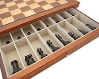 The Sovereign Ebony and Mahogany Luxury Chess Set with Cabinet