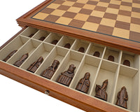 The Regency Chess Isle of Lewis and Mahogany Framed Cabinet Luxury Chess Set