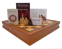 The Regency Chess Isle of Lewis and Mahogany Framed Cabinet Luxury Chess Set